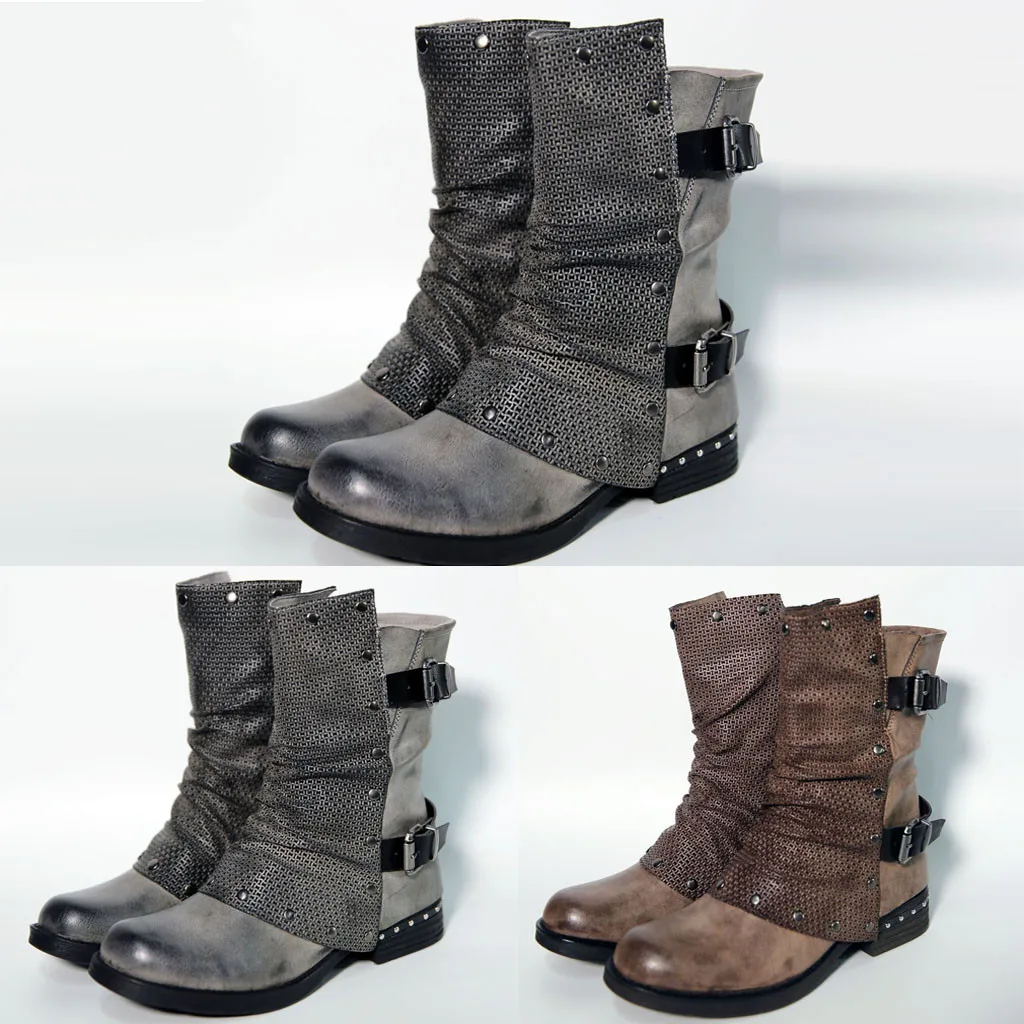 2020 г. Весна зима новые женские стильные сапоги до колена ковбойские на молнии