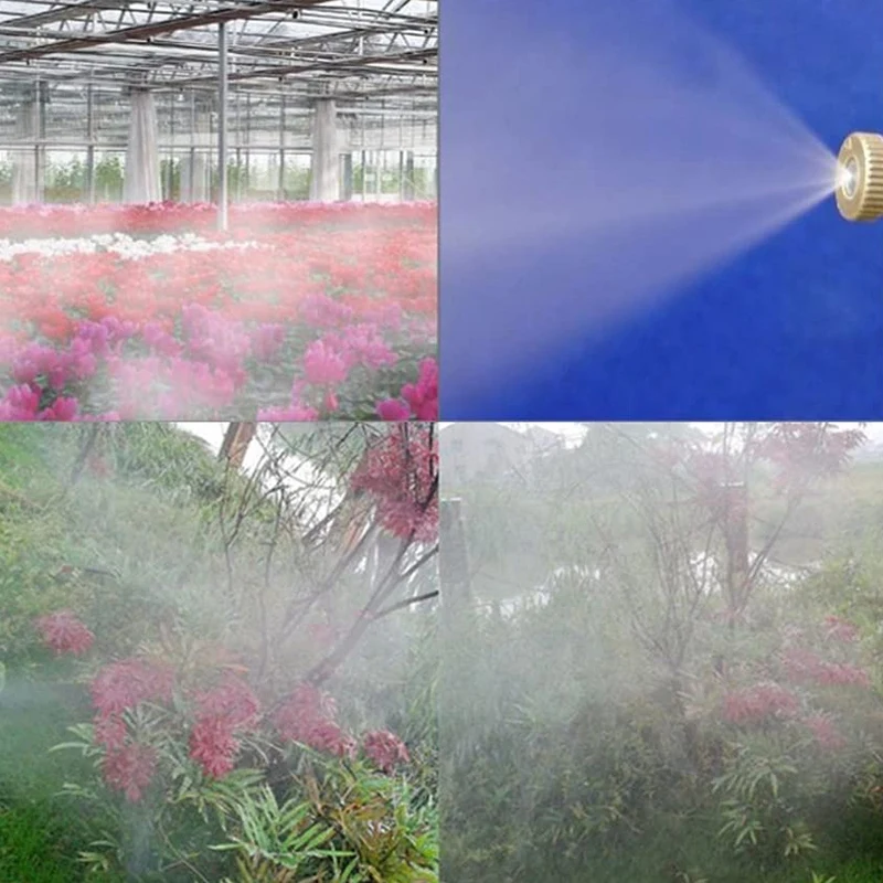 

20 Pcs Br Atomizing Nozzle for Greenhouse, Dust Removal, Cooling System, 0.004 Inch Orifice (0.1 mm), 3/16 UNC