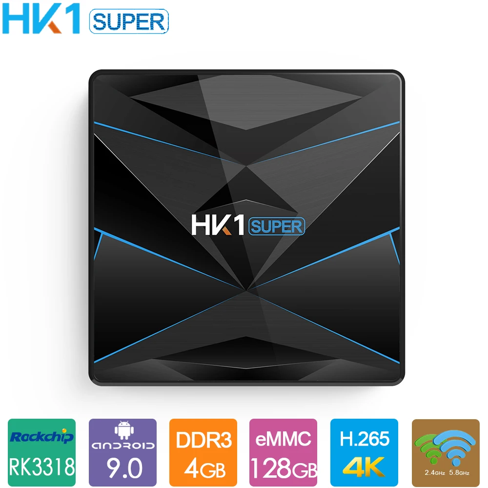 HK1 Супер смарт ТВ коробка 4 Гб 128 ГБ Android 9,0 ТВ-бокс на Rockchip RK3318 64 ГБ 32 ГБ ТВ коробка Google Assistant 4K 3D HD 2,4G/5G двойной Wifi