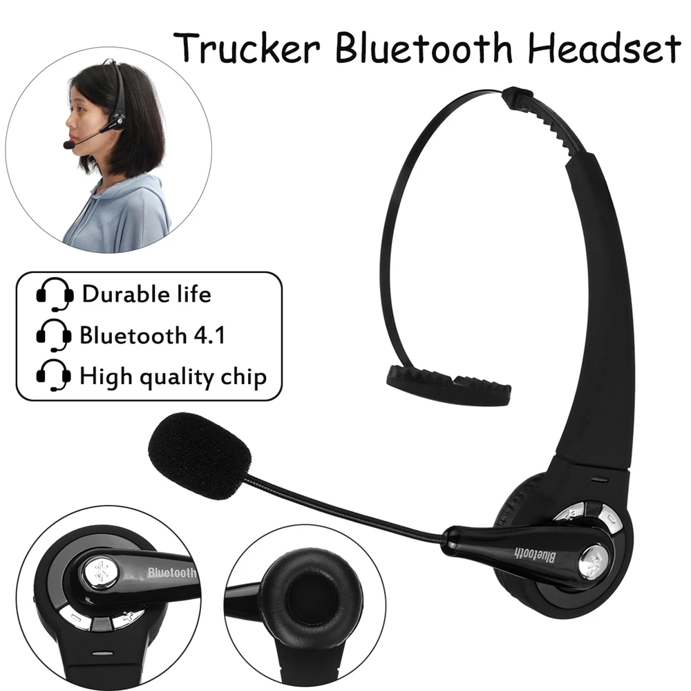 

New Over-Head Noise Canceling Headphones Calling Center bluetooth Wireless Headset Mic Hands Free Headphone for Truckers Drivers