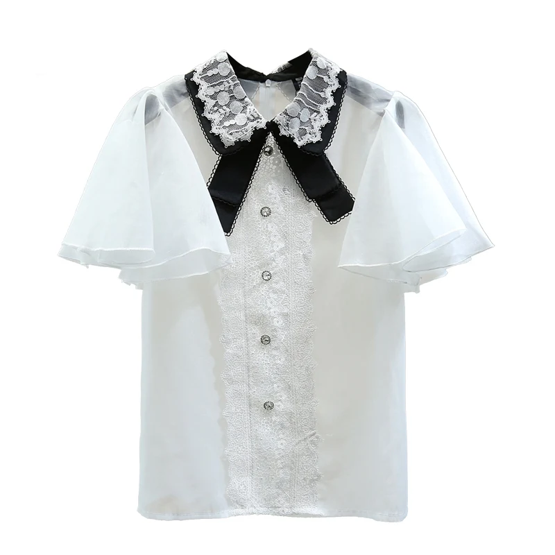 Женская летняя рубашка сексуальная перспективная шифоновая блузка 2020