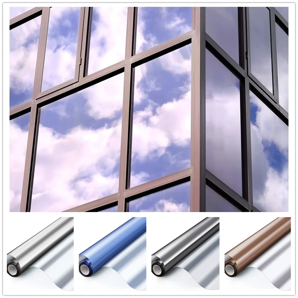 Односторонняя зеркальная оконная пленка контроль тепла виниловая стеклянная