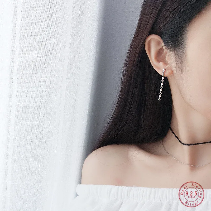Женские серьги из стерлингового серебра 925 пробы в Корейском стиле простые