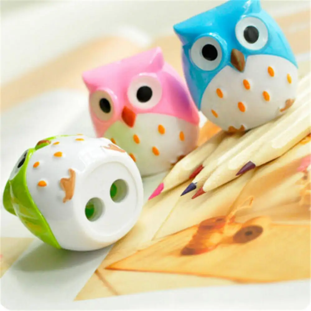 

4color Cute Owl Pattern Pen Pencil Sharpener Mini Sharpeners Pencil Cutting Machine Student School Office Stationery