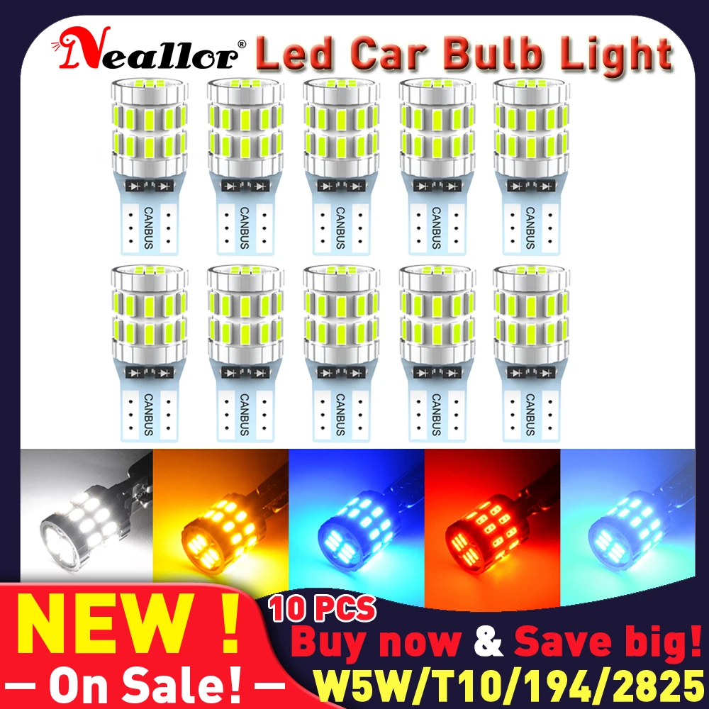 

Светодиодная автомобисветильник лампа Canbus W5W 2821, 9 светодиодов, 4014smd, 194, 168, приборная плита, 6000K