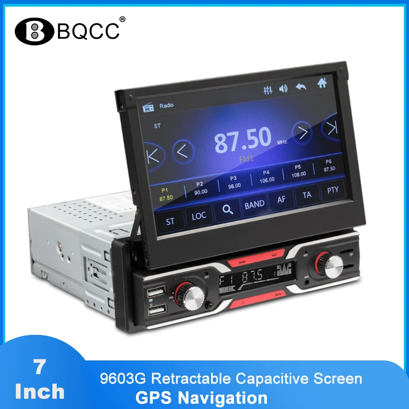 

Автомобильный радиоприемник, 9603G, 7 дюймов, выдвижной экран, GPS-навигатор, автомобильный mp5-плеер, Bluetooth, FM, USB, AUX вход, авто стерео