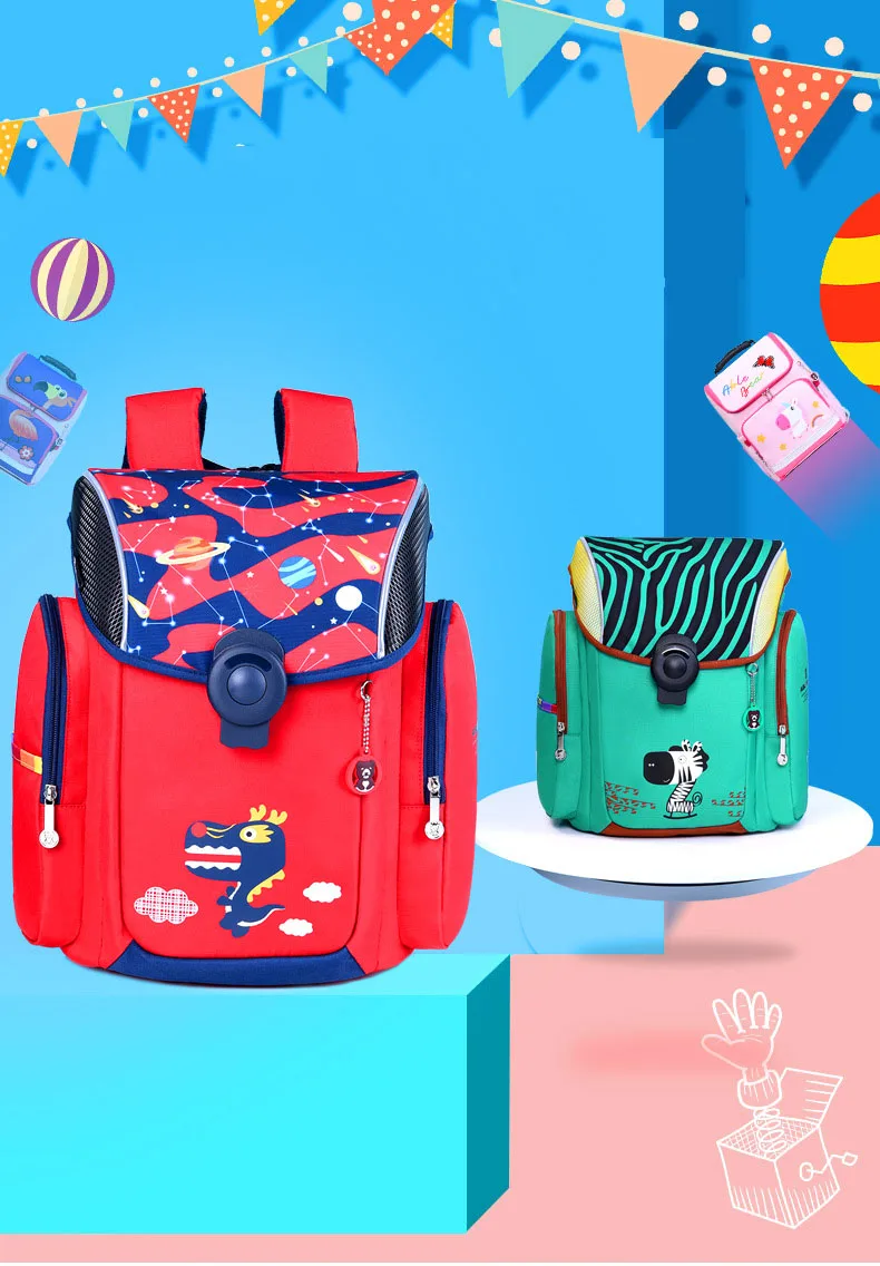 Unicorn Girl Primary School Bag Set for Kid Boy Dinosaur Printed Peacock Backpack Orthopedic Children Bookbag mochila escolar