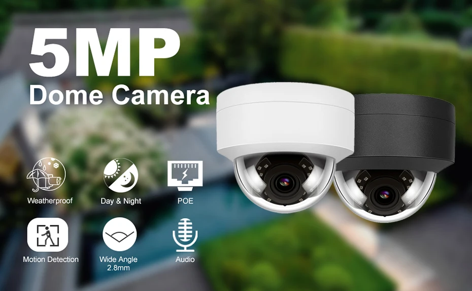 UniLook 5MP HD POE ip-камера 8 шт. в посылка, наружная камера безопасности, встроенный микрофон IP67 IR 30 м Hikvision, совместимая с Onvif H.265