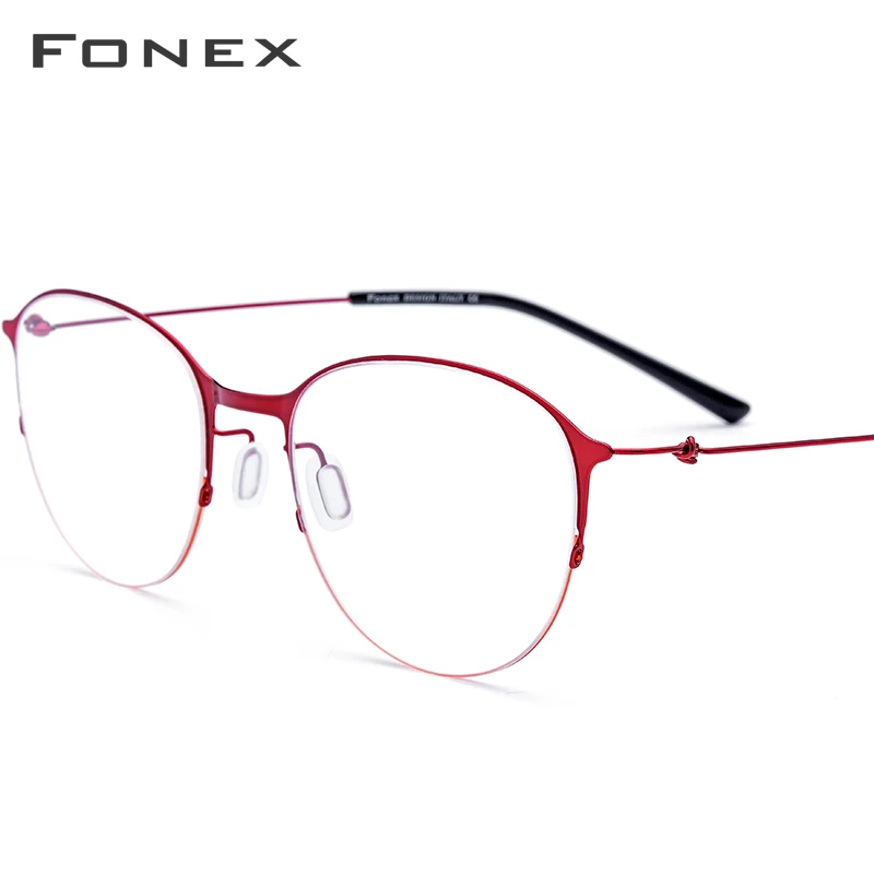FONEX очки из титанового сплава мужские круглые оправы для очков женские оптические оправы по рецепту Близорукость корейские Безвинтовые очки 98612