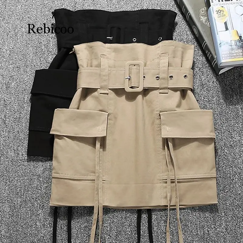 Женская летняя мини юбка Faldas Mujer Moda Элегантная короткая хлопковая с поясом на