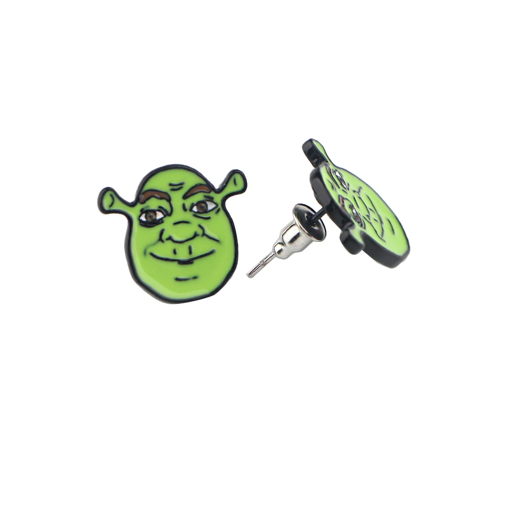 

20pair E2380 Cute Cartoon Green Monster Fashion Earring For Women Girls Kids Jewelry Gift