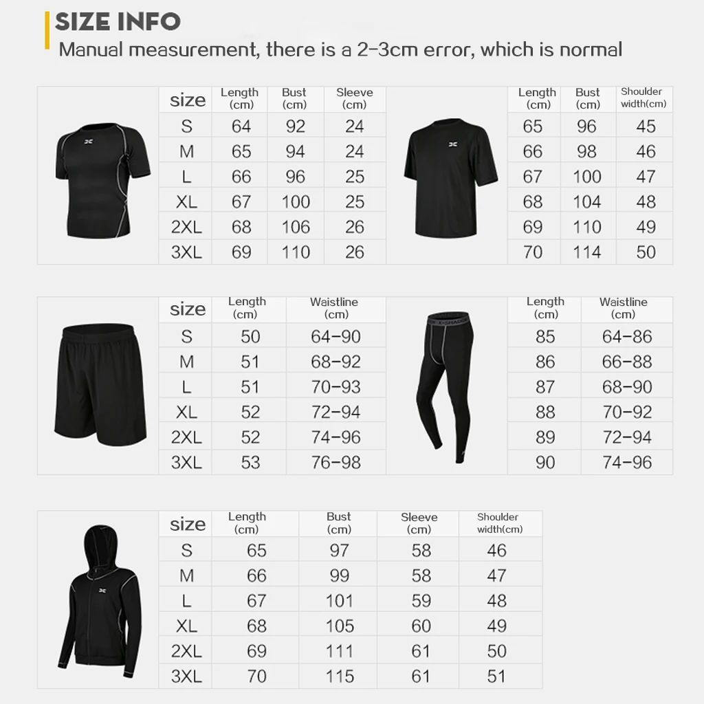

5 Pcs/Set Men's Tracksuit Gym Fitness Compression Sports Suit Clothes Running Jogging Sport Wear Exercise Workout Tights