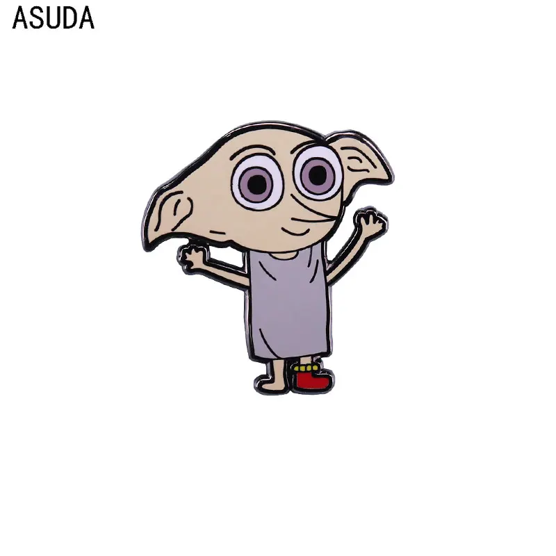 

Bad elf dobby brooch fun quirky wizard enamel pins Men and women fashion jewelry gifts anime movie novel lapel badges