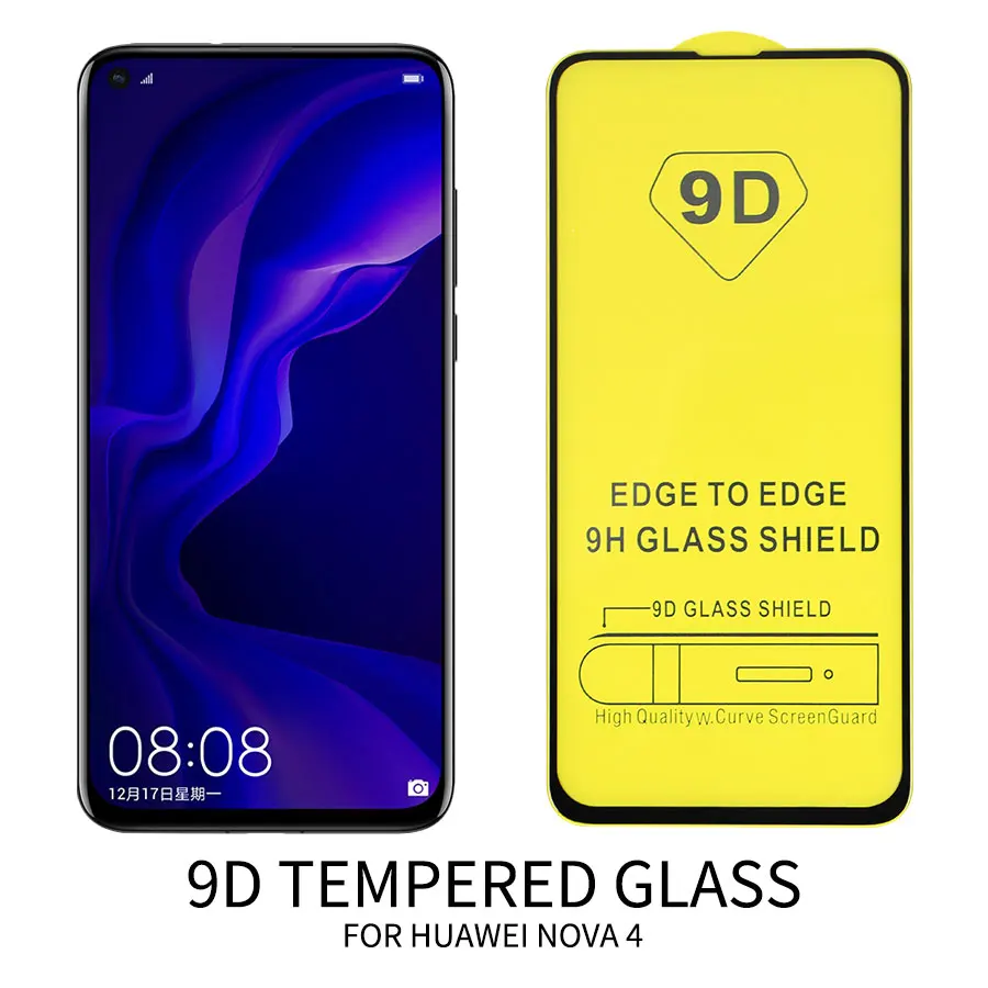 9D закаленное стекло для Huawei Nova 4 3 3i Honor 10 View 20 Play 8X Mate P30 Lite P Smart Plus 2019 полноэкранное