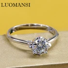 Женское кольцо Luomansi из серебра 6,5 пробы с муассаном мм, 1 карат