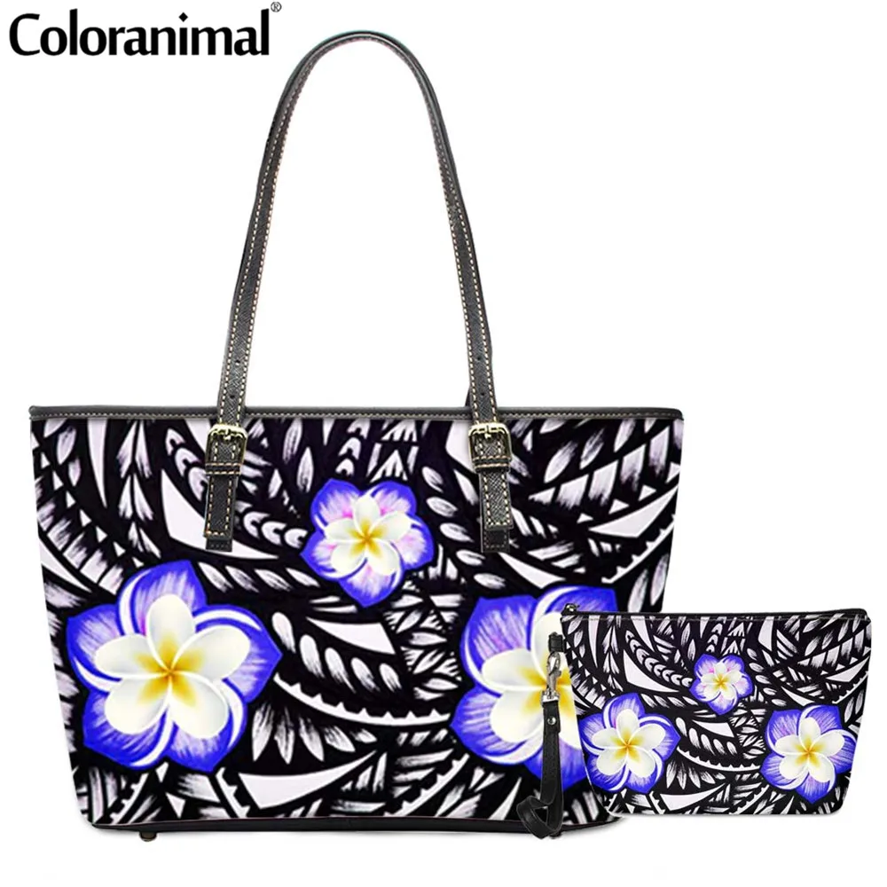 Coloranimal в этническом стиле Плюмерия печати сумка для Дамские туфли из PU