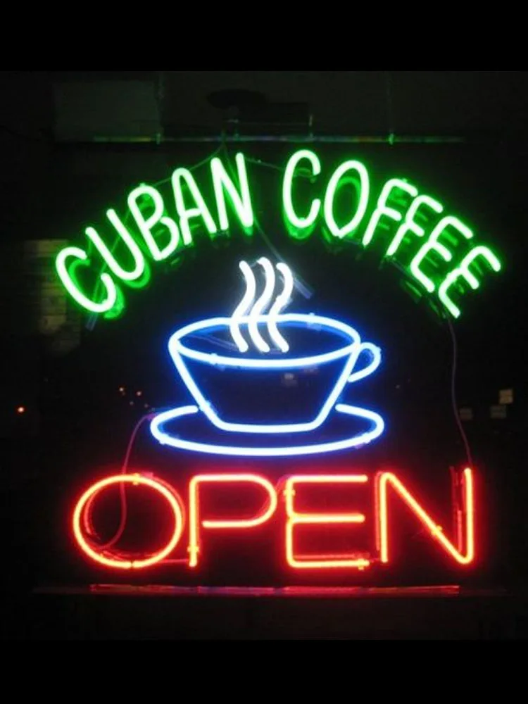 Neon Sign For Cuban Coffee OPEN Commercial Beer club Lamp resterant light Hotel store DISPLAY diner coffee Impact Attract light