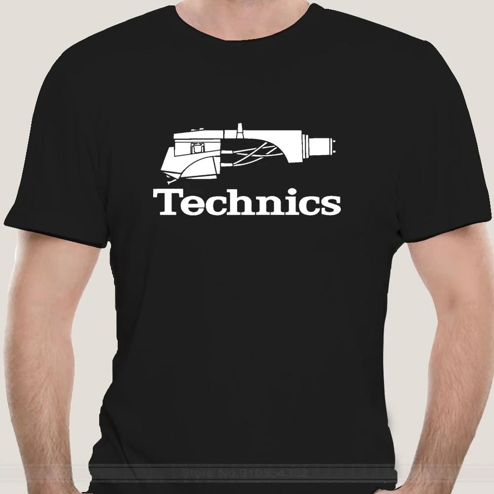 Technics Logo Dj 1200 проигрыватель музыки на заказ Мужская черная футболка модная |