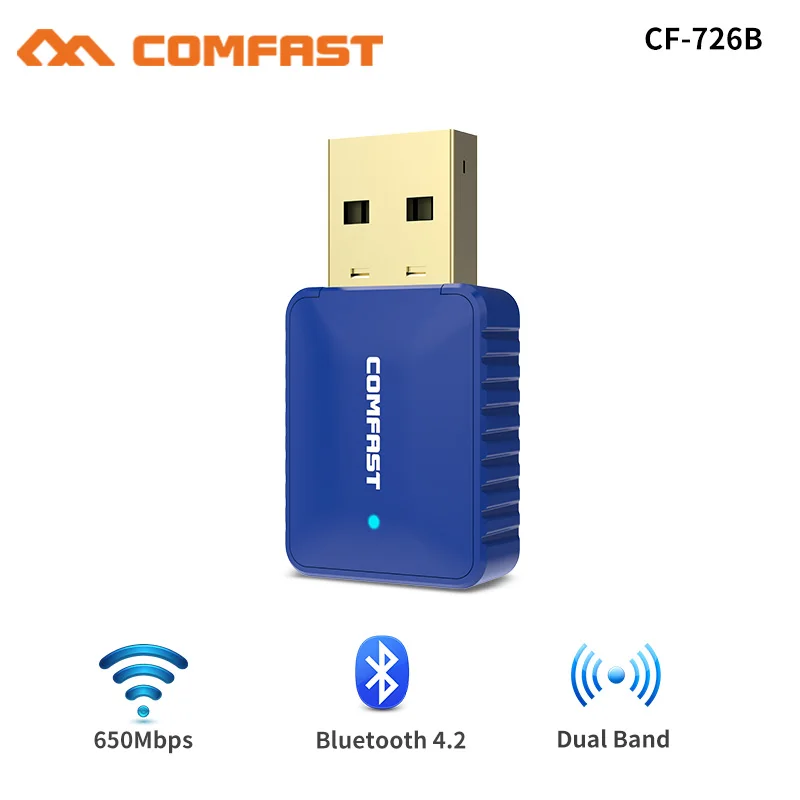 Беспроводной Wi Fi адаптер 5 ГГц 650 Мбит/с двухдиапазонная антенна 802.11AC драйвер USB