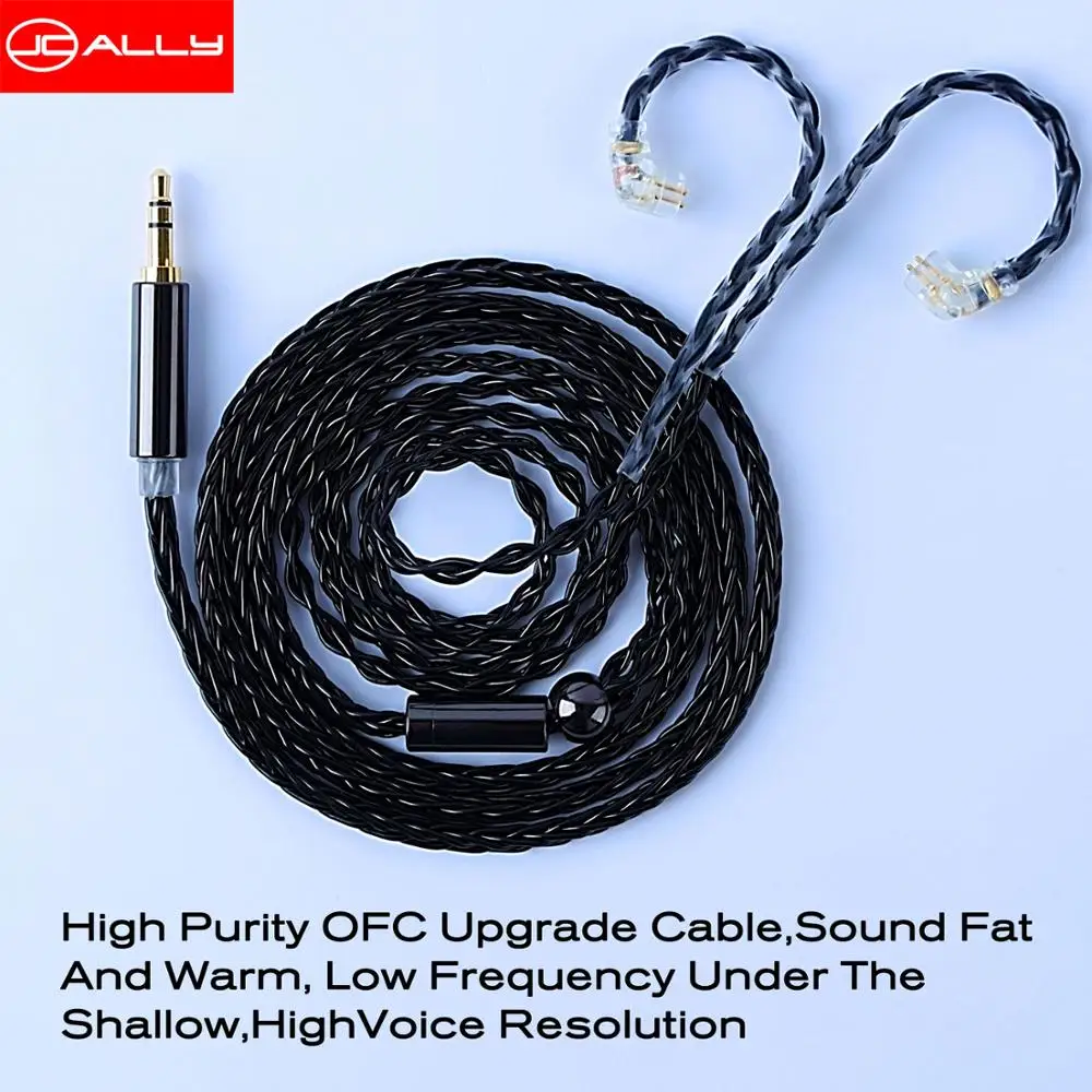 FENGRU DIY JCALLY черный JC08 5N OFC 8 акций 200 ядер кабель для наушников Shure SE215 IE80 KZ ZST ZSN Pro ZS10
