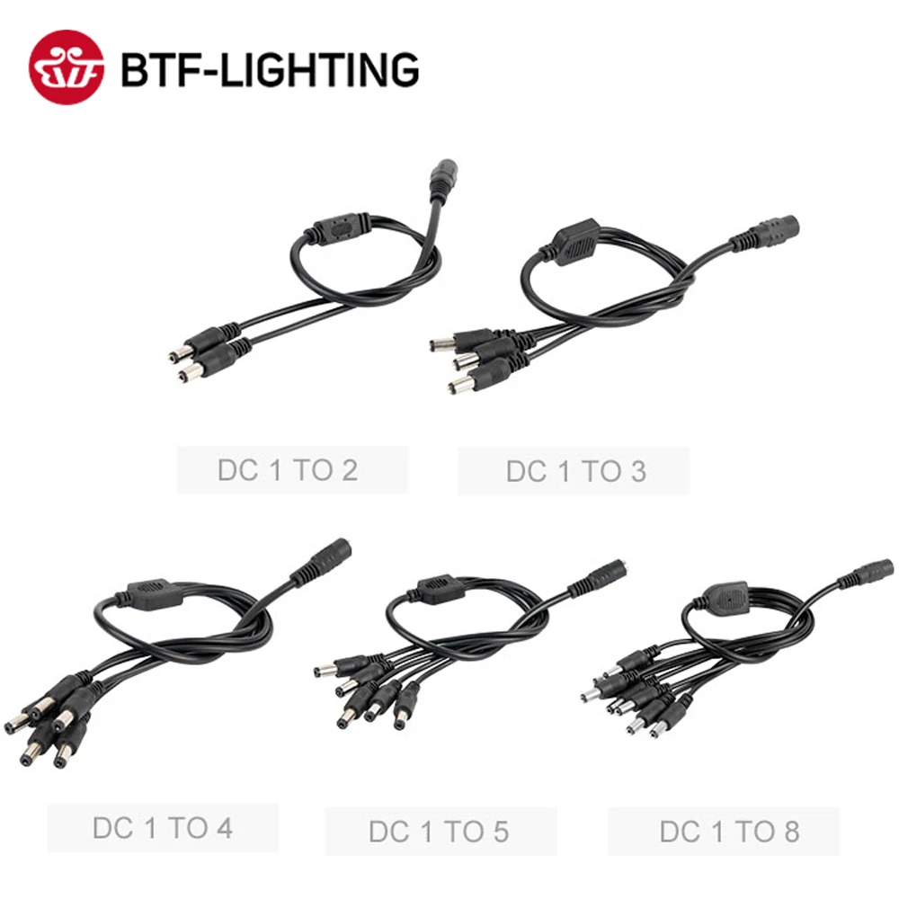 Штепсельная Вилка для светодиодных лент Переходник постоянного тока с 1 гнездом
