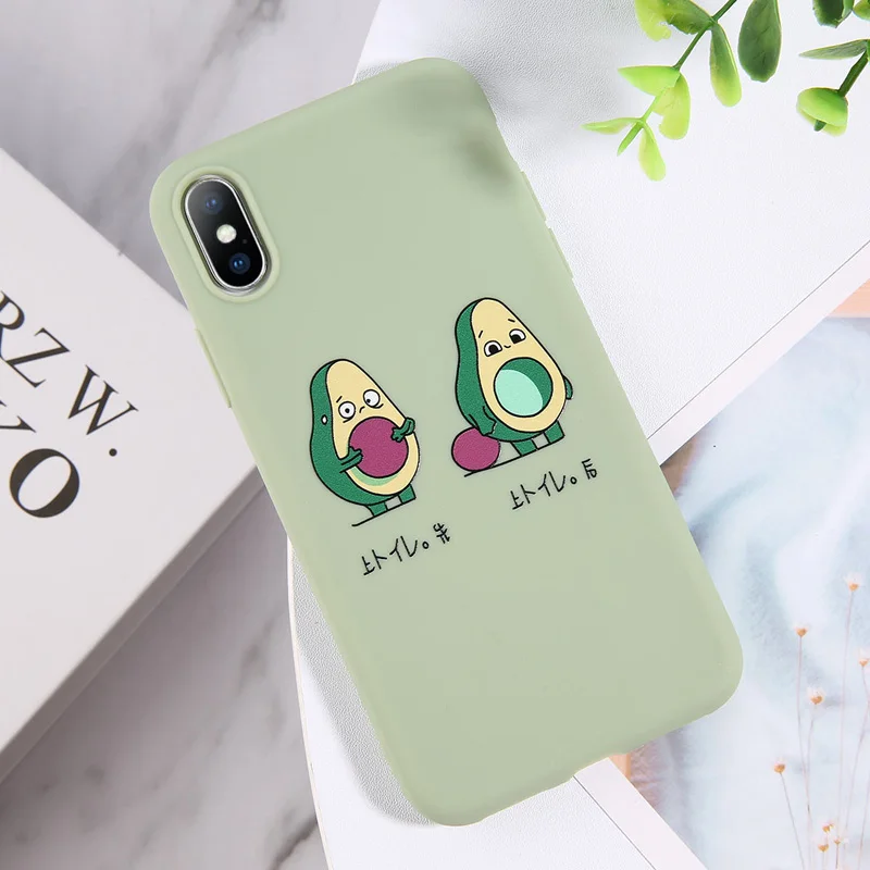 AC7703 USLION мультяшный динозавр авокадо чехол для телефона для iphone 11 Pro X XR XS MAX 7 6 6S 8 Plus силиконовый чехол с сердечком Мягкий ТПУ чехол - Цвет: AC7703