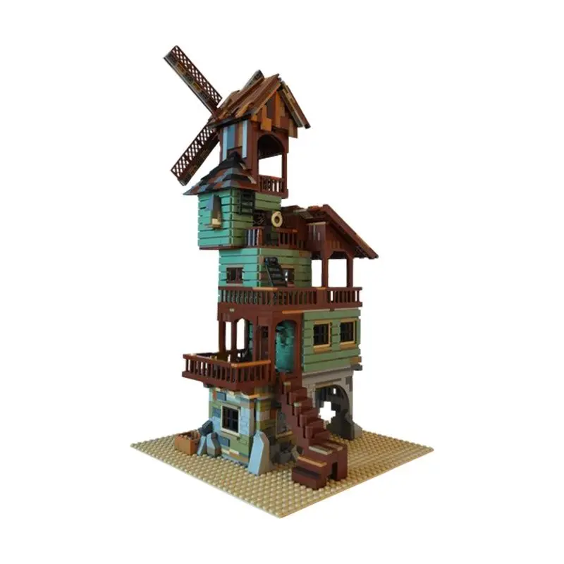 

MOC Ancient Hydropower Old Mill Cottage Building Blocks Model Bricks Development and Research Brainpower Children's Toy Kid Gift