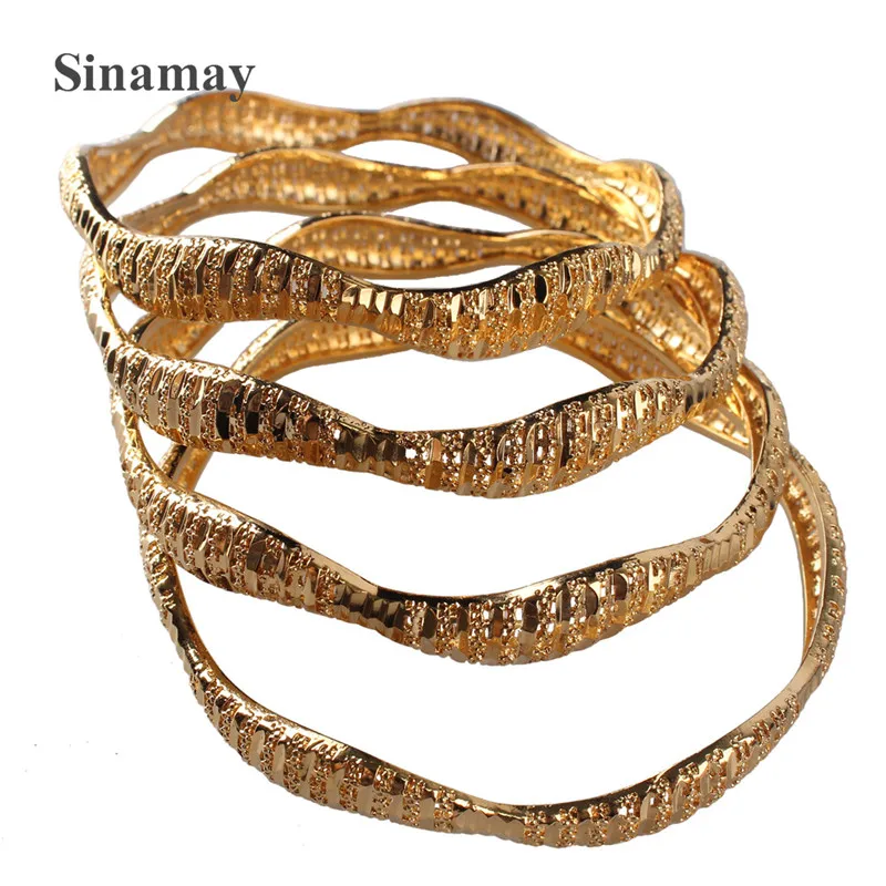 

Дубай Свадебные браслеты для женщин Эфиопии ювелирных изделий с золотым напылением Цвет браслеты для женщин арабских ко дню рождения украш...
