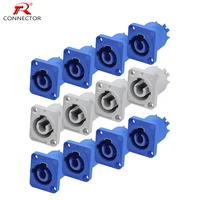 50pcs powercon chassis connector 3 pin 316 flat tab terminals for electric drill led screen stage lights power connecting