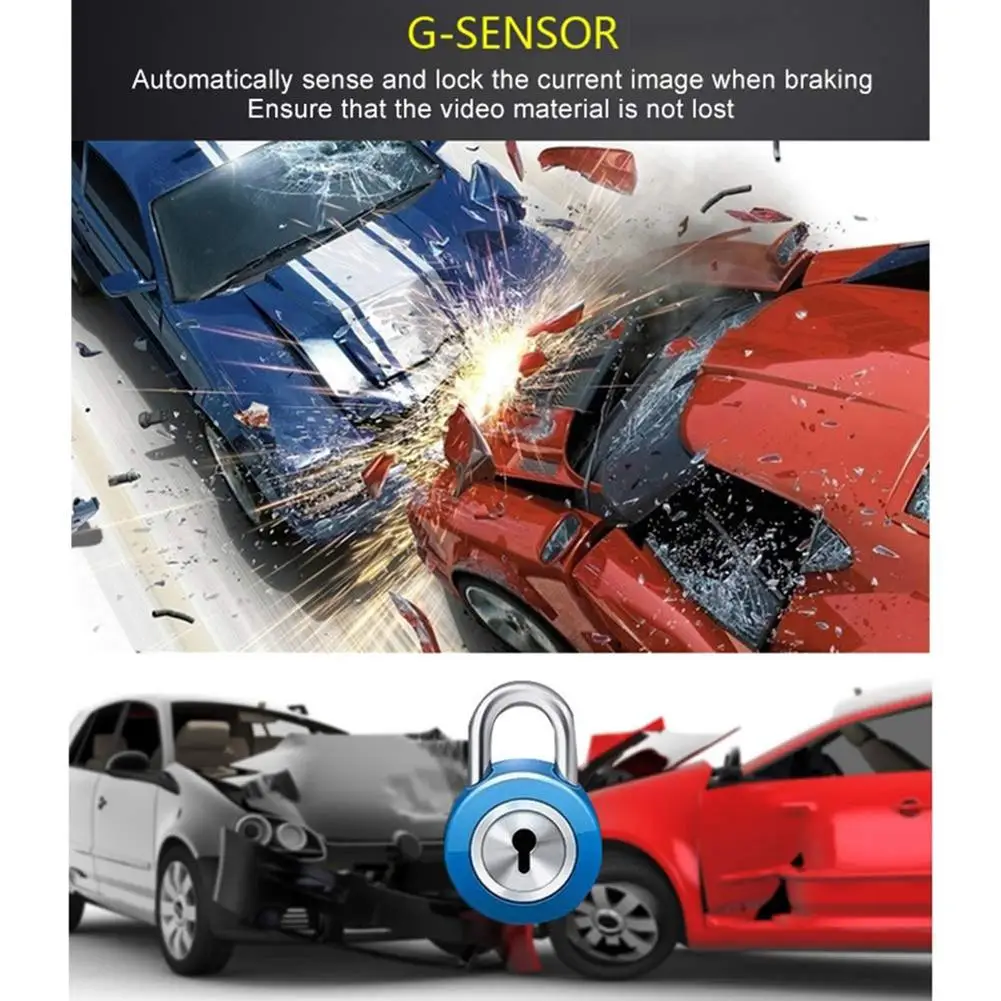 Видеорегистраторы для автомобилей Светодиодный полный Экран с двойными линзами