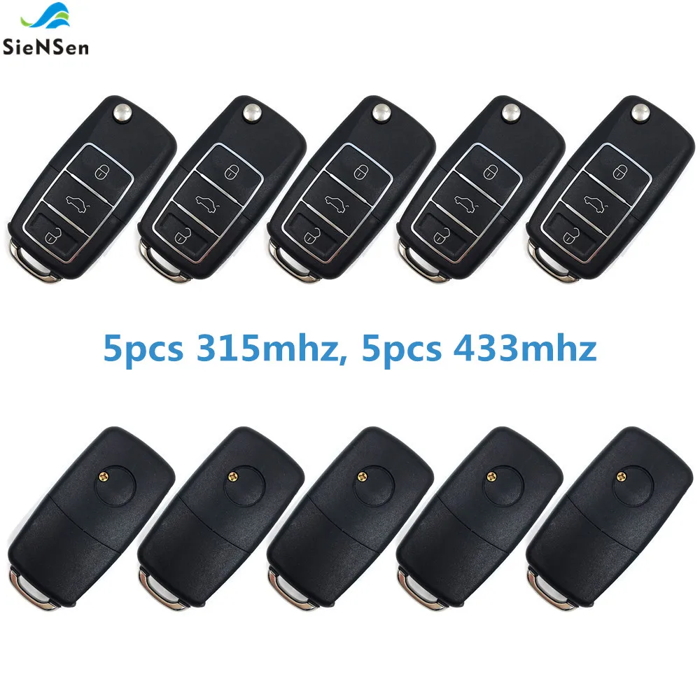 Each 5pcs SieNSen 10 шт. 3 кнопки лицом к лицу копия самообучения фиксированный код самокопия 315/433 МГц клонирование Двери Гаража Пульт дистанционного управления DK035 - Цвет: Each 5pcs