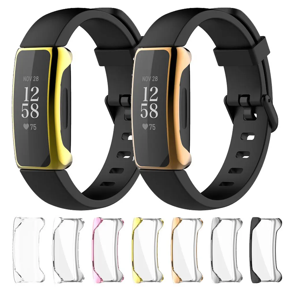 

Tpu Watch Protective Case Cover For Fitbit Inspire2 Inspire 2 Smartwatch Shockproof Full Screen Plating Protector Shell
