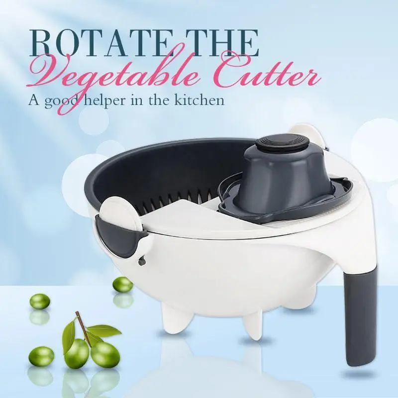 

8-in1 Multi-functional Vegetable Slicer Multi Cutter Grater With Container Vegetables Fruit Drain Basket For Kitchen Convenience