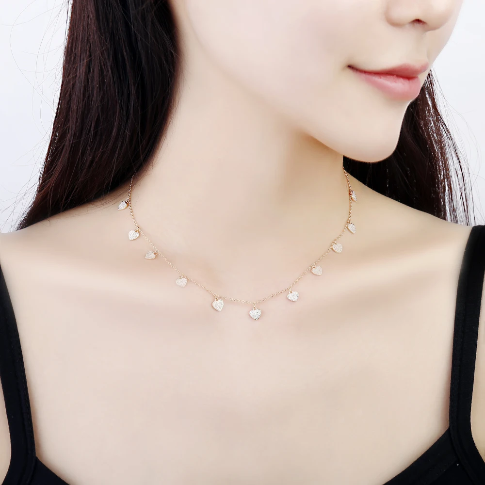 

Simple Love Heart Choker Necklace for Women Gold Chain Female Statement Fashion Jewelry Accessories Gift Wholesale items 2021