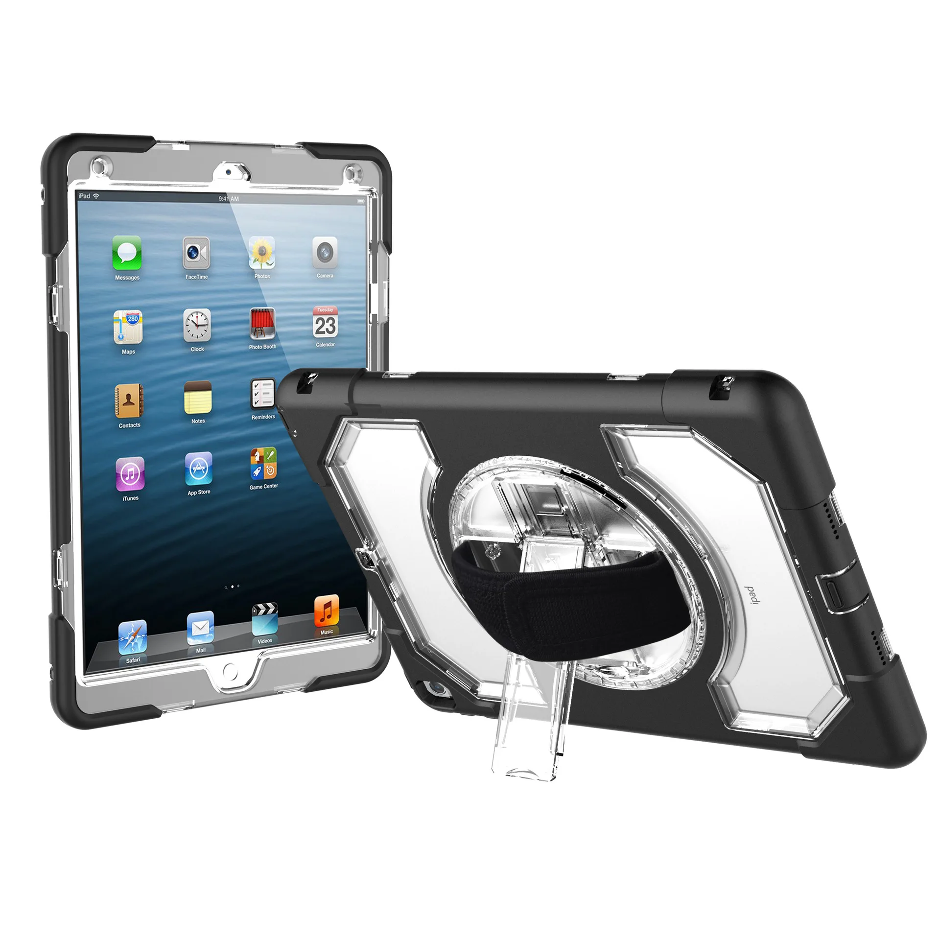 Clear Силиконовый чехол для iPad Pro, 11 дюймов, планшет с 360 поворотом, регулируемый ремешок на руку, ударопрочный чехол FHL02 - Цвет: Clear