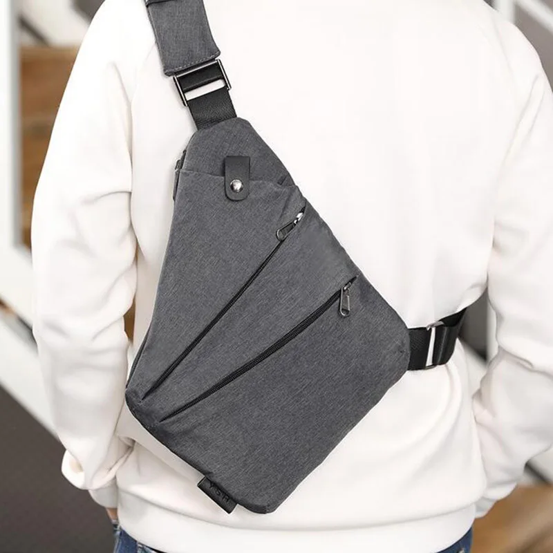 

Hot Selling Men's Messenger Bag Oxford Burglar Wearable Bag Multifunctional Solid Durable Outing