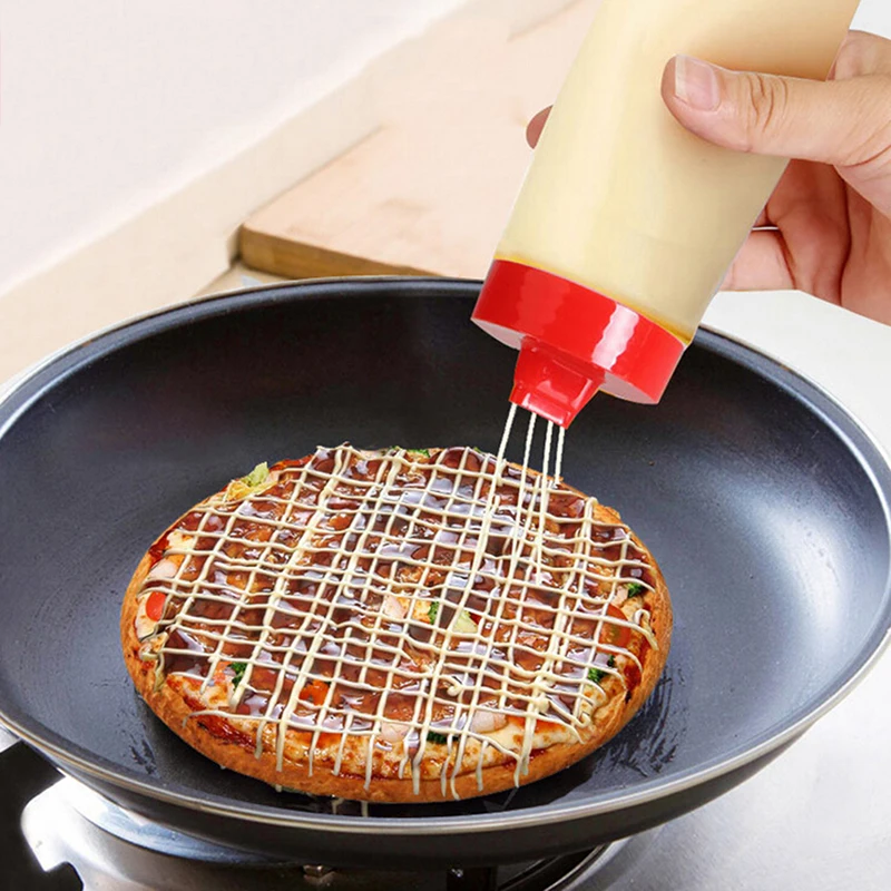 

Dispenser Ketchup Mustard Kitchen Accessories 4-Hole Plastic Salad Dressing Squeeze Bottle Condiment