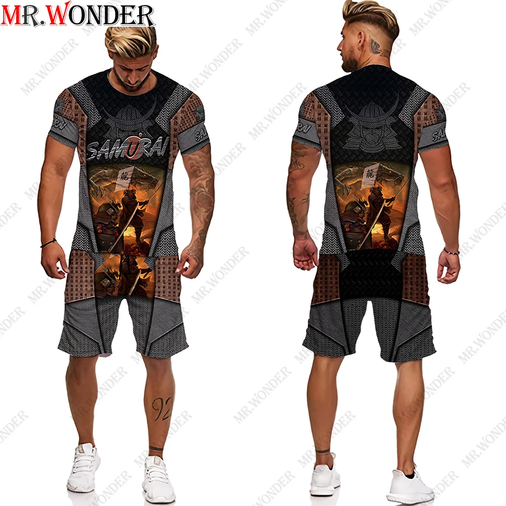 

Mr.Wonder Novelty The Japan Warrior Printed 3D Tracksuits Men Hoodie Suits Dragon Sets for Male Long Sleeve Streetwear