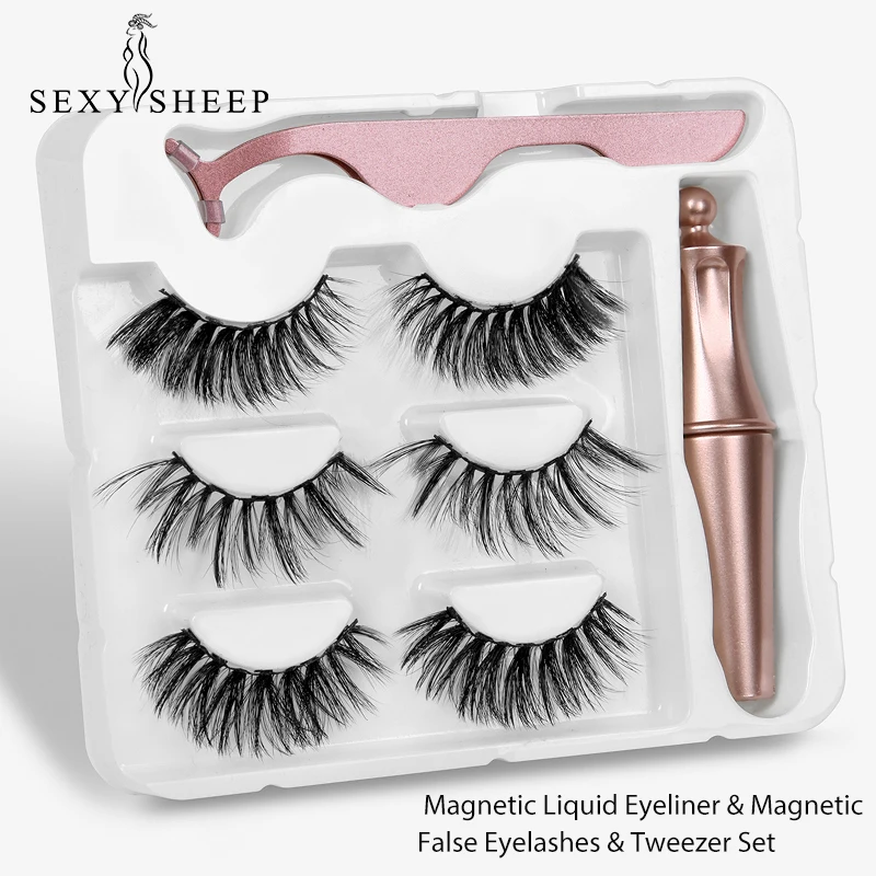 5 магнитных ресниц и магнитная жидкая подводка для глаз пинцет набор водостойких