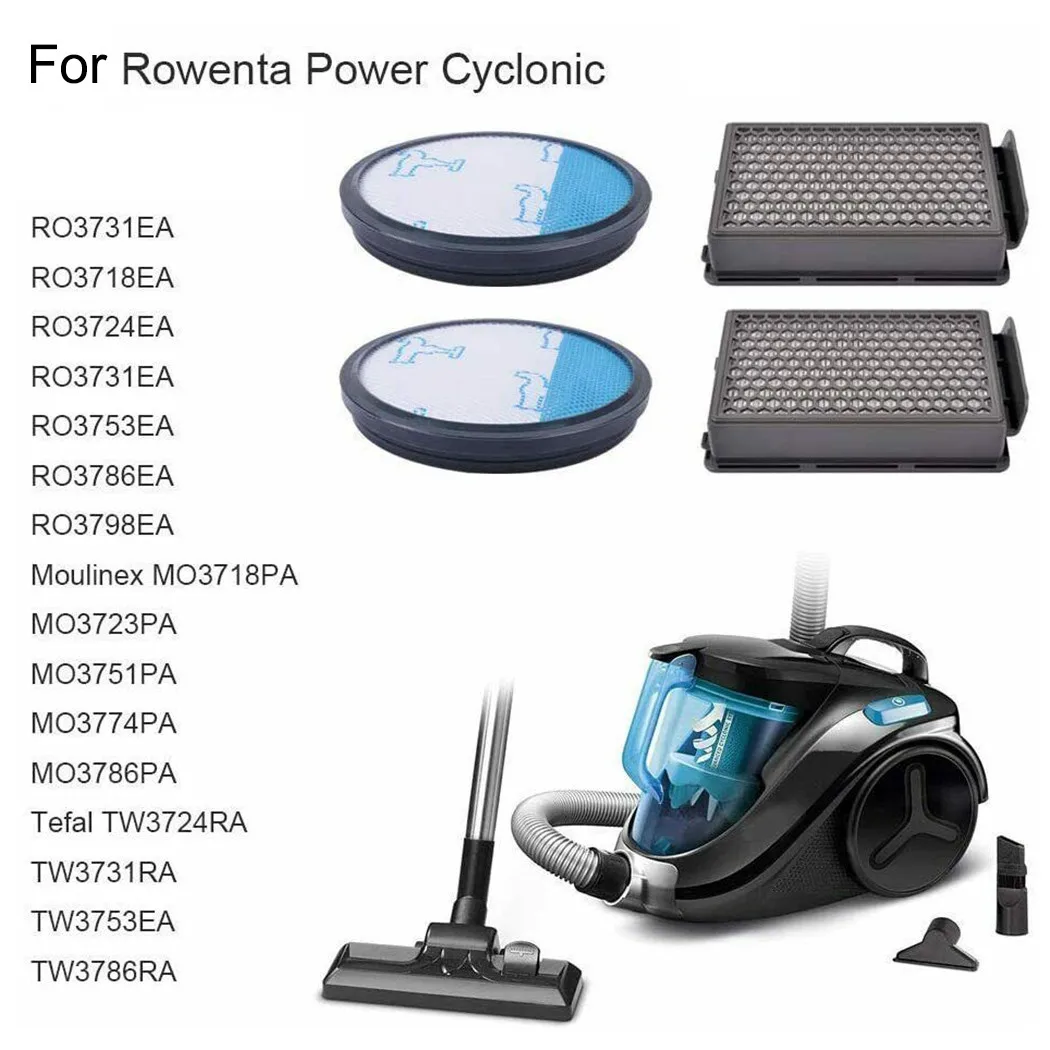 Комплект фильтров для пылесоса Rowenta Compact Power Cyclonic RO3731EA ZR005901 4 шт. | Дом и сад