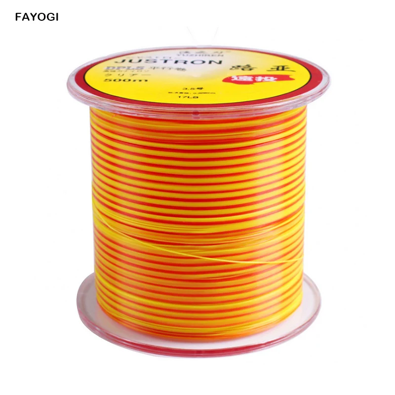 

500M High quality half semi floating Nylon fishing line Rock fishing line double color