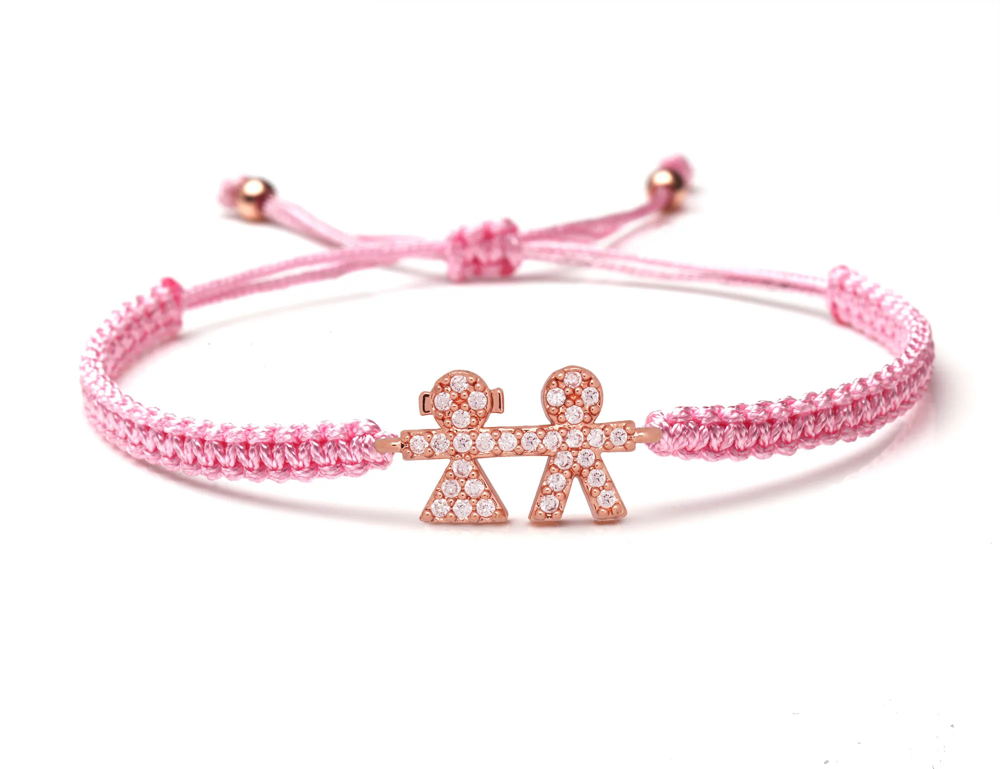 Белый Циркон Кристалл маленькая девочка и маленький мальчик ручной браслет с