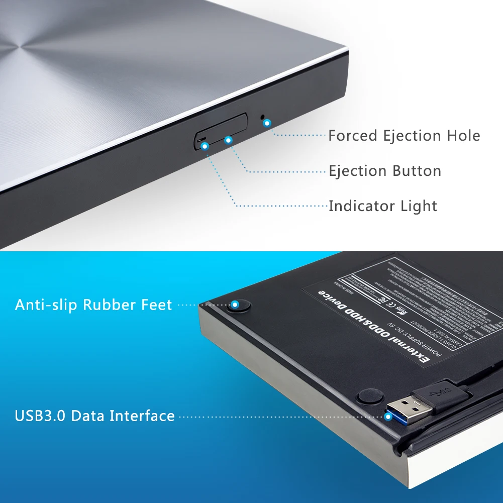 Внешний DVD рекордер YiYaYo USB 3 0 из алюминиевого сплава записывающее устройство