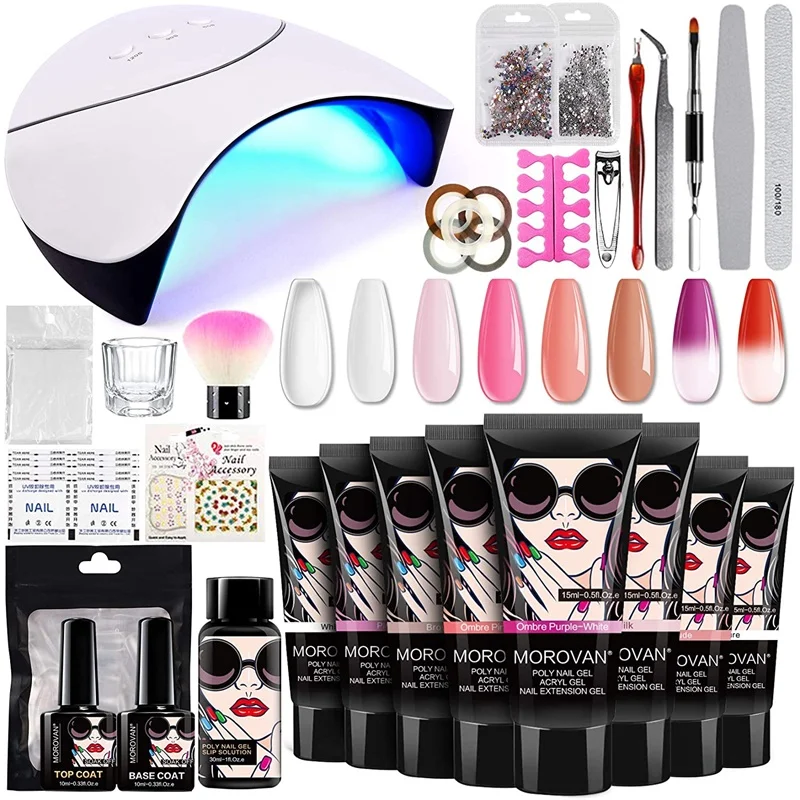 

MOROVAN Poly UV Gel For Manicure 15ML Gel Nail Extension Set UV/LED Builder Gel Polish For Nail Art Design Acrylic Gel Polish