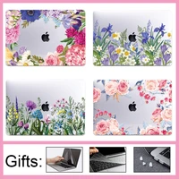 sanmubaba laptop case for macbook air 13 m1 floral crystal cover for macbook air pro 13 14 15 16 funda coque a2337 a2442 a2485