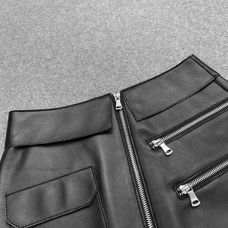 

Spring High Autumn quality Genuine leather women's A-line skirt Hot fashion women Real leather skirts C220