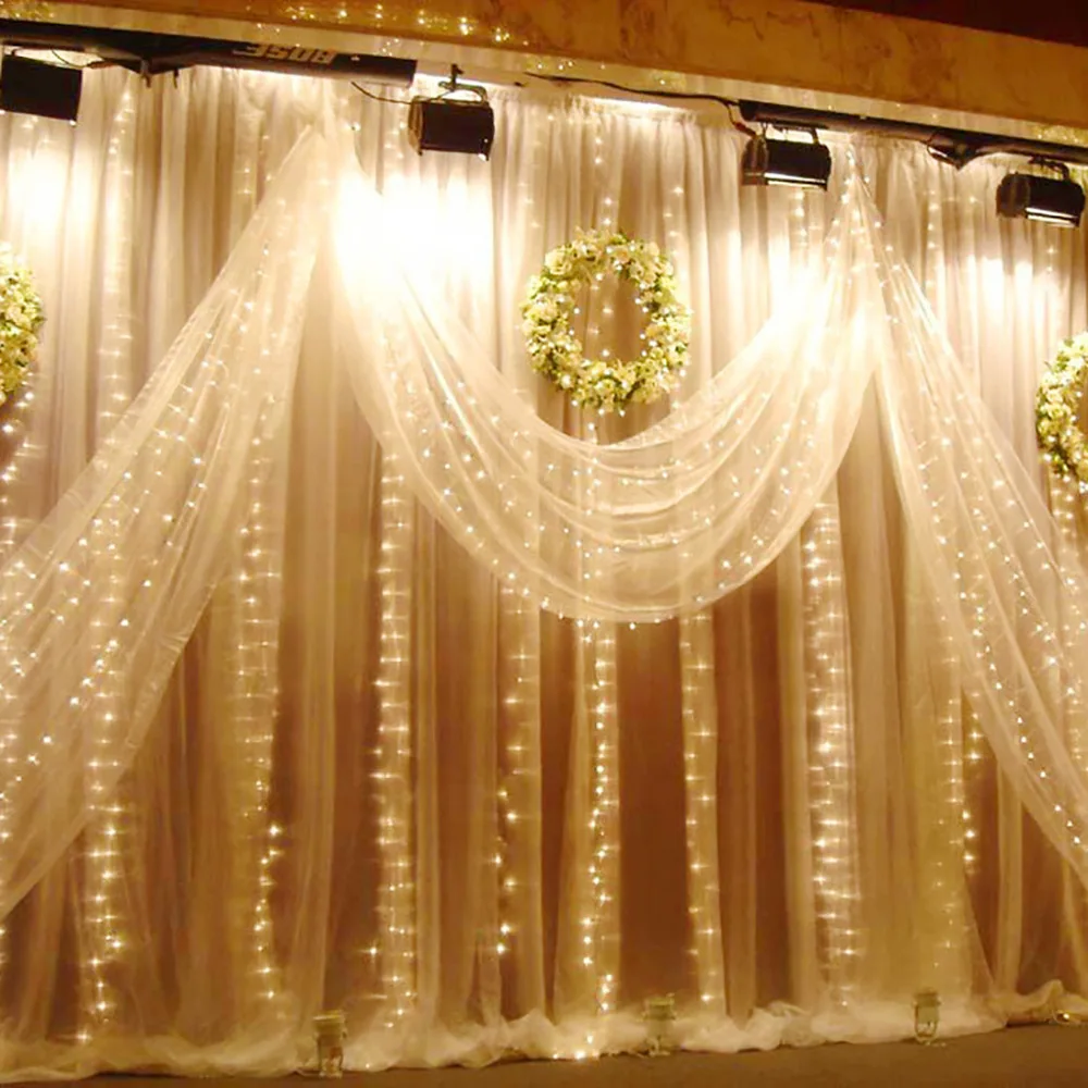 3*3m 300leds Led Curtain String Light Christmas Garland Patio Window Decor Fairy Lights Kerst . | Лампы и освещение