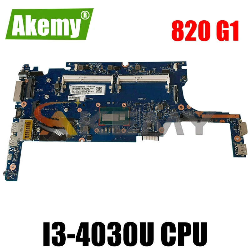 

778828-601 778828-501 Материнская плата для ноутбука HP Elitebook 820 G1 I3-4030U материнская плата для ноутбука 6050A2630701-MB-A01 SR1EN