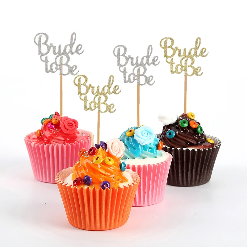 10 шт. золотые и серебряные блестки для невесты кексов свадебный душ Свадебный