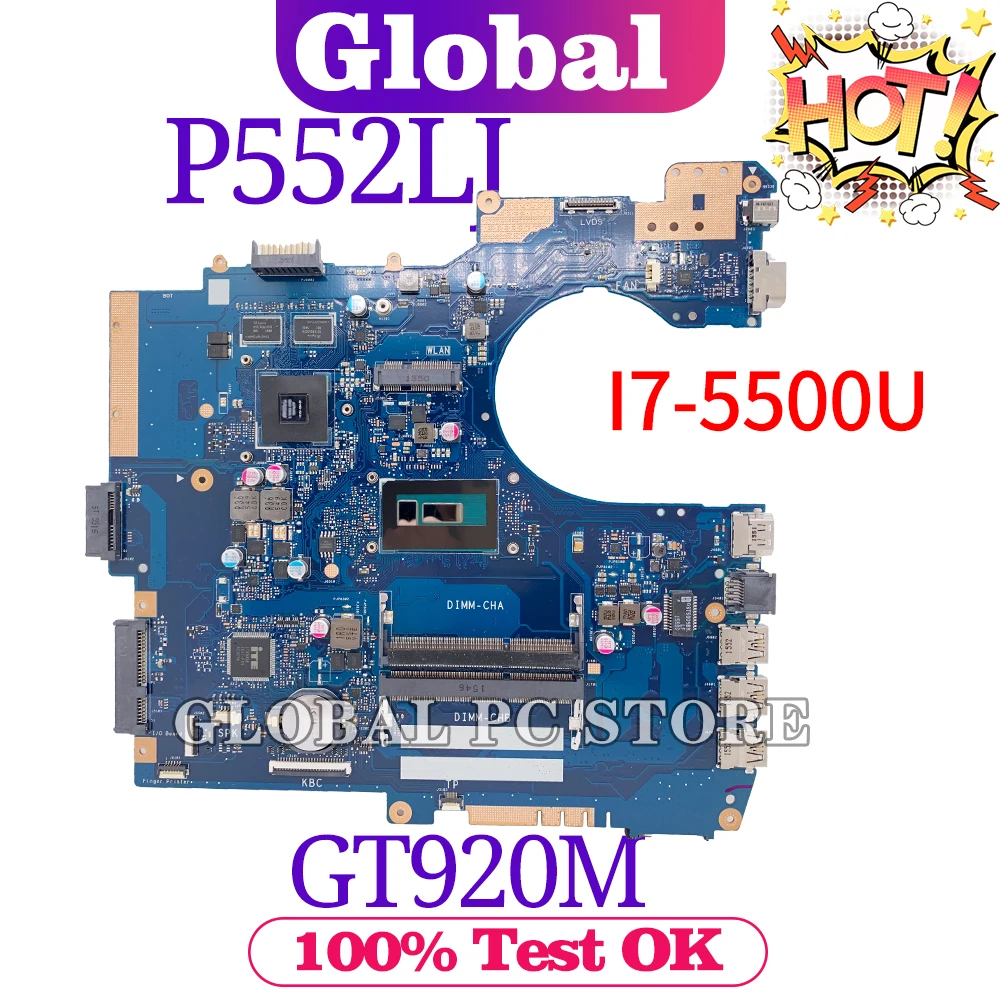 2021 P552L for ASUS P552LJ P552 PE552L PU552L P552LA_LJ P2520L P2520LJ laptop motherboard Original mainboard 100% test OK I7